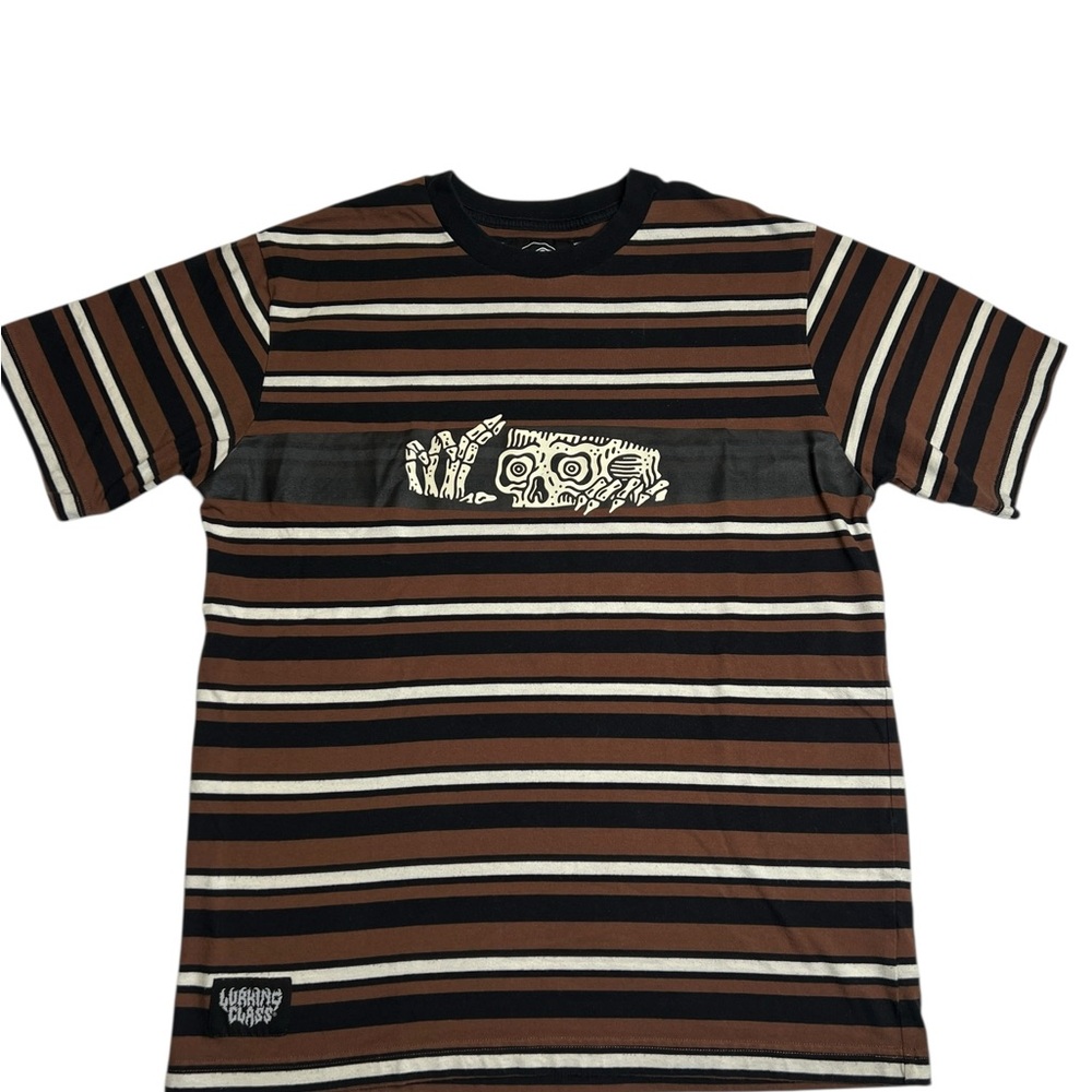 Lurking Class Sketchy Tank Peeking Black White Stripe Short Sleeve Tee Unisex M